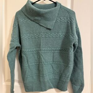 NWOT Rachel Zoe Teal Cable Knit Sweater